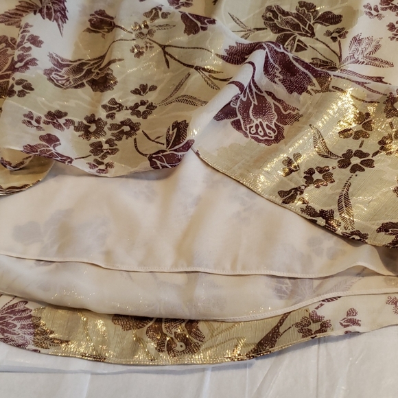 DVF New 'Rebekah' SILK Gold Metallic Printed Top Blouse NWT Women's 10 CHIC 🎉HP - Picture 12 of 14